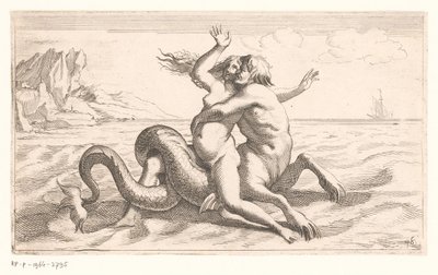 Triton kidnapper en kvinde af Jean Lepautre (attributed to)