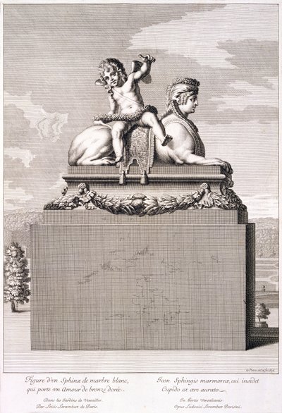 Figur af en sfinx i Versailles, 1676 af Jean Lepautre
