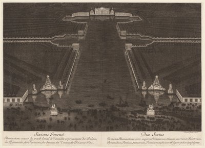 Belysninger omkring Canal Grande i Versailles af Jean Lepautre