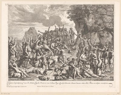 Moses slår vand ud af klippen af Jean Lepautre
