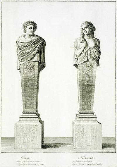 Skulpturer, der forestiller Perseus og Adromeda af Louis Lerambert i Versailles af Jean Lepautre