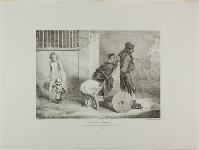 En paralytisk kvinde, planche 9 fra forskellige motiver tegnet fra livet og på sten (Den engelske suite) af Jean Louis André Théodore Géricault