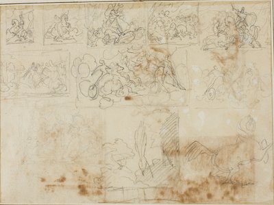 Elleve skitser til kompositioner af Jean Louis André Théodore Géricault