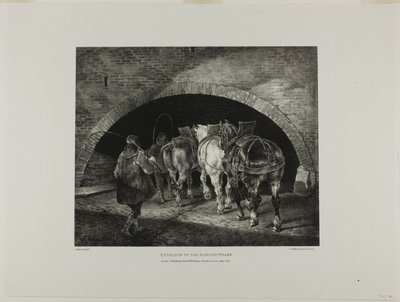Indgang til Adelphi Wharf, plade 11 fra Various Subjects Drawn from Life and on Stone (The English Suite) af Jean Louis André Théodore Géricault