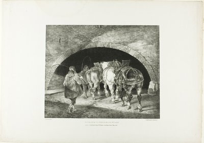 Indgang til Adelphi Wharf, plade 11 fra Various Subjects Drawn from Life on Stone af Jean Louis André Théodore Géricault