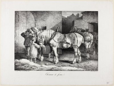 Heste på gården af Jean Louis André Théodore Géricault