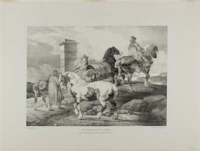Horses Going to a Fair, planche 3 fra Various Subjects Drawn from Life and on Stone (The English Suite) af Jean Louis André Théodore Géricault