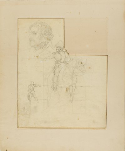 Mounted Officer og andre skitser af Jean Louis André Théodore Géricault