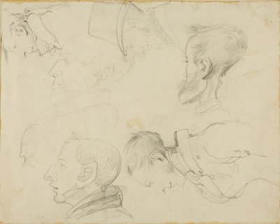 Syv karikaturer af hoveder af Jean Louis André Théodore Géricault
