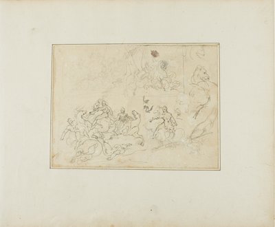 Skitser af et kavalerislag af Jean Louis André Théodore Géricault