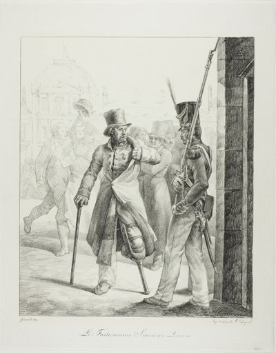 Schweizisk vagtpost på Louvre af Jean Louis André Théodore Géricault
