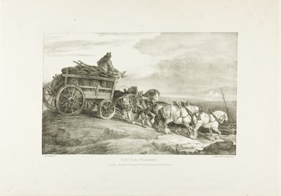 The Coal Wagon, plade 7 fra Various Subjects Drawn from Life on Stone af Jean Louis André Théodore Géricault
