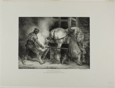 The Flemish Farrier, planche 4 fra Various Subjects Drawn from Life and on Stone (The English Suite) af Jean Louis André Théodore Géricault