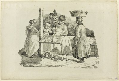 Den sovende fiskehandler af Jean Louis André Théodore Géricault