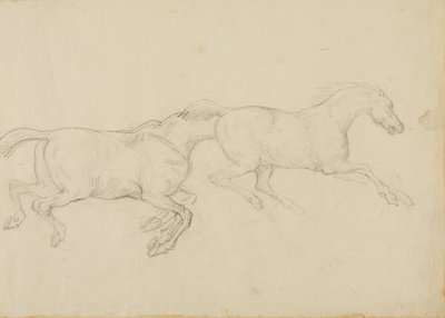 To heste galopperer til højre af Jean Louis André Théodore Géricault