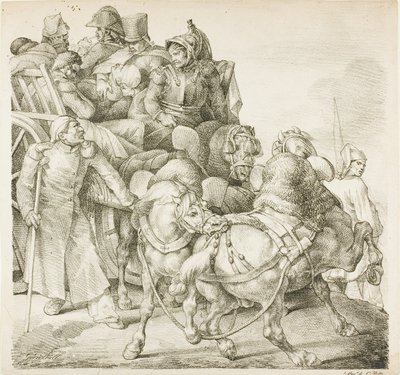 Vogn fyldt med sårede soldater af Jean Louis André Théodore Géricault