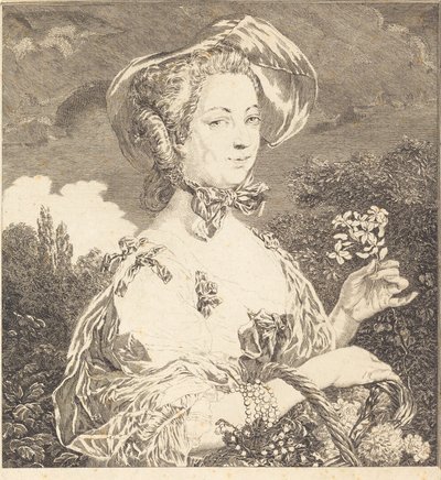 Marquise de Pompadour som en smuk jardiniere. af Jean Louis Anselin