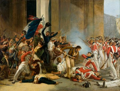 At tage Louvre, 29. juli 1830. Massakre på de schweiziske garder, ca. 1832. af Jean Louis Bezard