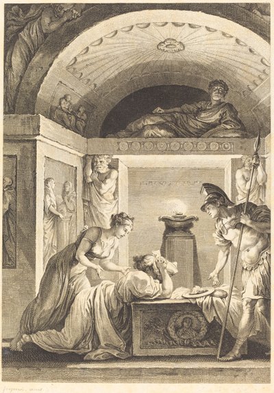 Matronen i Efesos af Jean Louis Delignon and Antoine Jean Duclos after Jean Honoré Fragonard