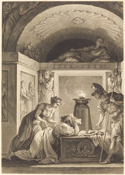 Matronen i Efesos af Jean Louis Delignon and Antoine Jean Duclos after Jean Honoré Fragonard