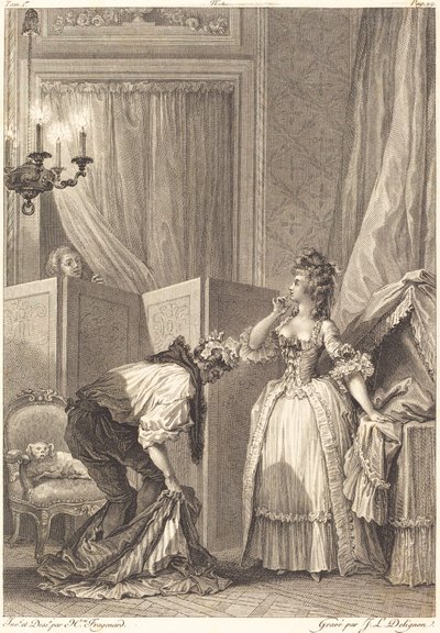 Den forslåede og indholdsrige hanekur af Jean Louis Delignon and Antoine Jean Duclos after Jean Honoré Fragonard