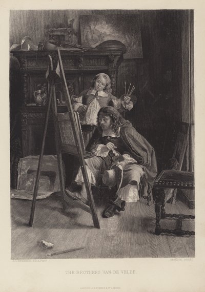 Brødrene Van de Velde (gravering) af Jean Louis Ernest (after) Meissonier