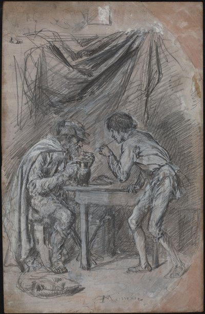 Lazarillo de Tormes stjæler drink fra en blind mand af Jean Louis Ernest Meissonier