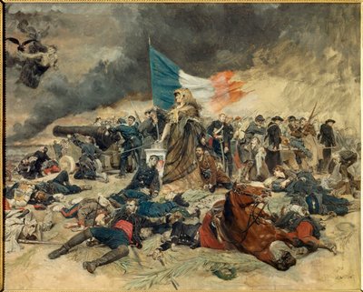Le Siege de Paris (1870-1871), allegori Paris belejret af preusserne. Maleri af Ernest Meissonier (1815-1891). 1871-1891. Dim 0,53 x 0,70 m Paris, musee d