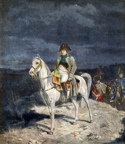 Kejser Napoleon I af Frankrig til hest 1814 - stik efter Meissonier. af Jean Louis Ernest Meissonier