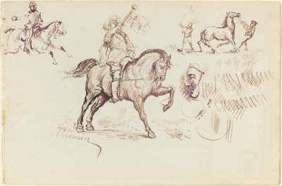 The Herald of Murcia and Other Studies (recto) af Jean Louis Ernest Meissonier