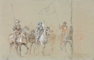 Joan of Arc, ca. 1889 (grafit, rødkridt, lakering og sort-hvid gouache) af Jean Louis Ernest Meissonnier