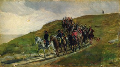 The Advance Guard of an Army (olie på panel) af Jean Louis Ernest Meissonnier