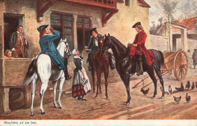 Standsning på en kro af Jean Louis Ernest after Meissonier