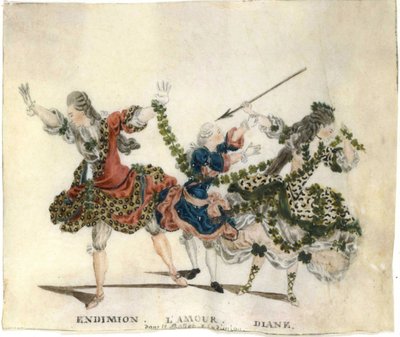 Kostumedesign til balletten Endymion af Gaetano Vestris, 1773-1778. af Jean Louis Fesch