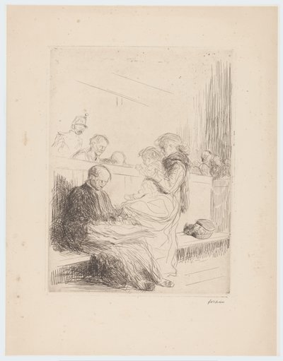 Advokat med klienter i retten af Jean Louis Forain (signed by artist)