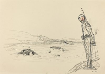 Langs Marne, formentlig 1918. af Jean Louis Forain