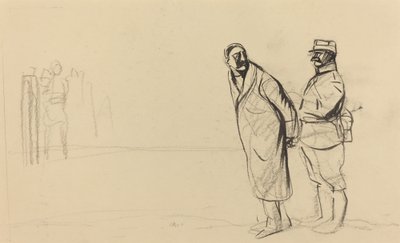 Forrest i Vincennes. Bolo Pasha, ca. 19141919. af Jean Louis Forain