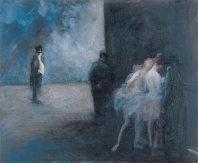 Backstage - Symfoni i blåt par Forain, Jean Louis (1852-1931), Mellem 1900 og 1923 - Olie på træ, 45,3x54,7 - Ohara Museum of Art, Kurashiki af Jean Louis Forain