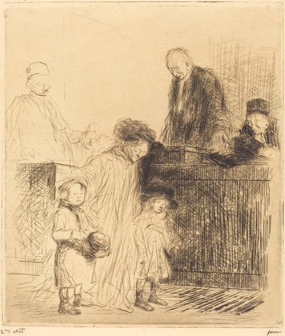 Kommer ud af høringen (første plade) af Jean Louis Forain