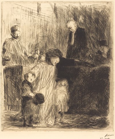 Kommer ud af høringen (første plade) af Jean Louis Forain