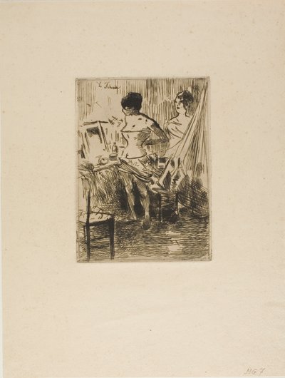 Dansere i deres omklædningsrum af Jean Louis Forain