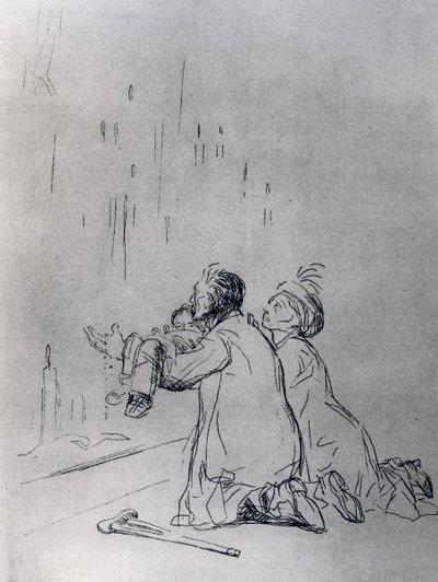 Bøn foran hulen, 1925. af Jean Louis Forain