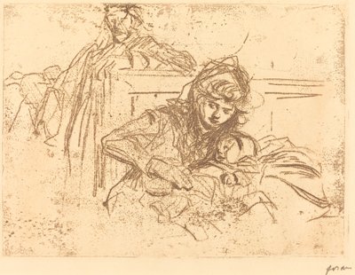 Bevis ved høringen (første plade) af Jean Louis Forain