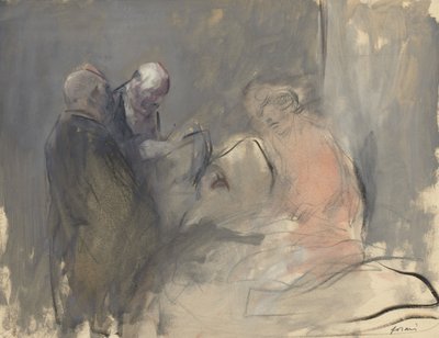 In the Hospital recto Skitse for In the Hospital verso, fjerde kvartal 1800-tallet eller første tredjedel 1900 af Jean Louis Forain