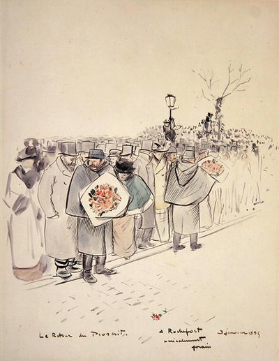 The Return of the Outlaw, ca. 1895 (pen & blæk og akvarel på papir) af Jean Louis Forain