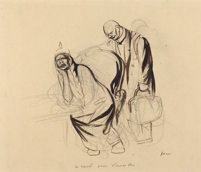 Afrejsen til Versailles, ca. 1919. af Jean Louis Forain