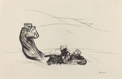På udkig efter fjenden, ca. 19141919. af Jean Louis Forain