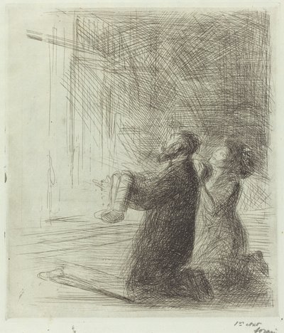 Lourdes, bønfaldende før grotten (fjerde tallerken) af Jean Louis Forain