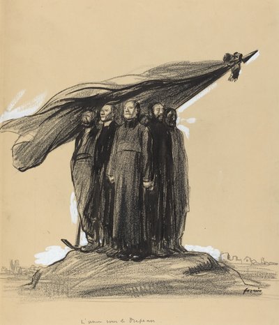 Fagforeningen under flaget, ca. 19141919. af Jean Louis Forain