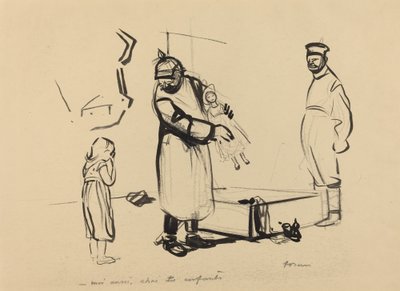 Nach Paris. -også mig, børnechai, ca. 19141919. af Jean Louis Forain